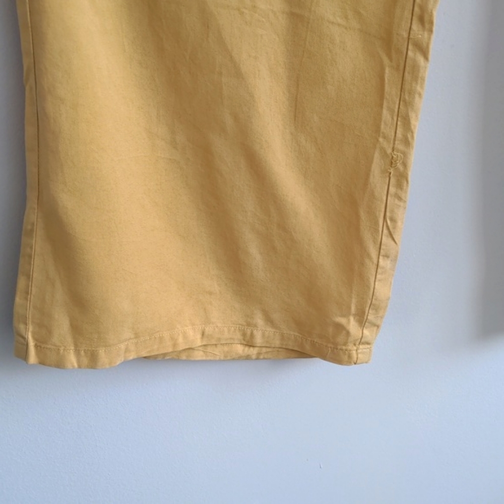 THREAD + SUPPLY | Wide Leg Pants Pull On Paperbag Waist Pockets,Mustard, Women L - Picture 7 of 13